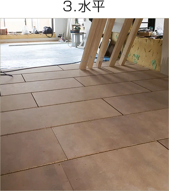 床レベル（高さ）を水平に調整